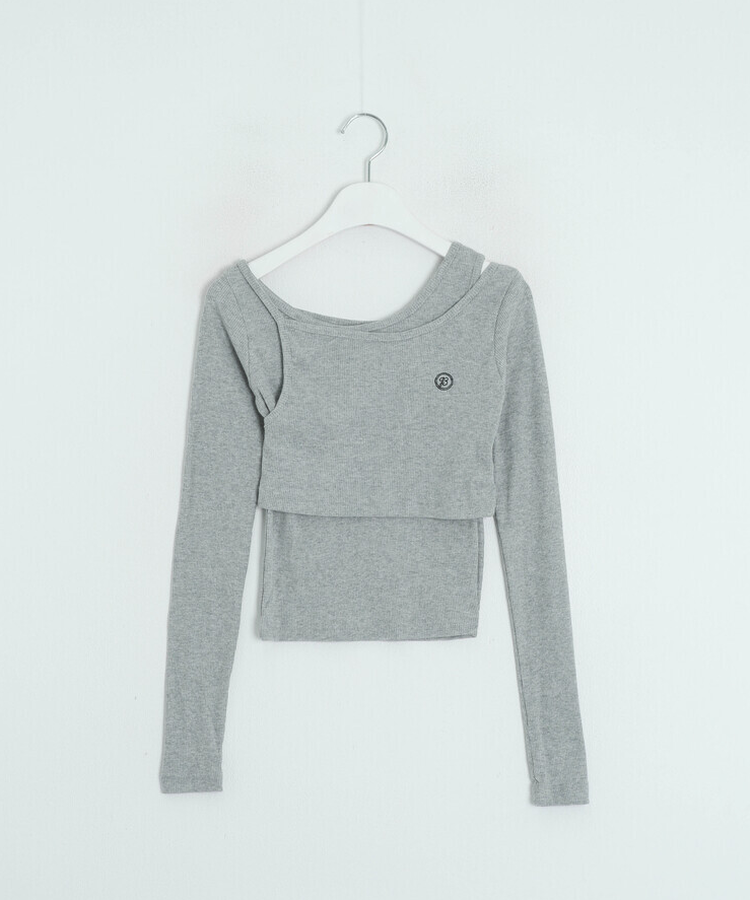 투피스 발레코어 골지T