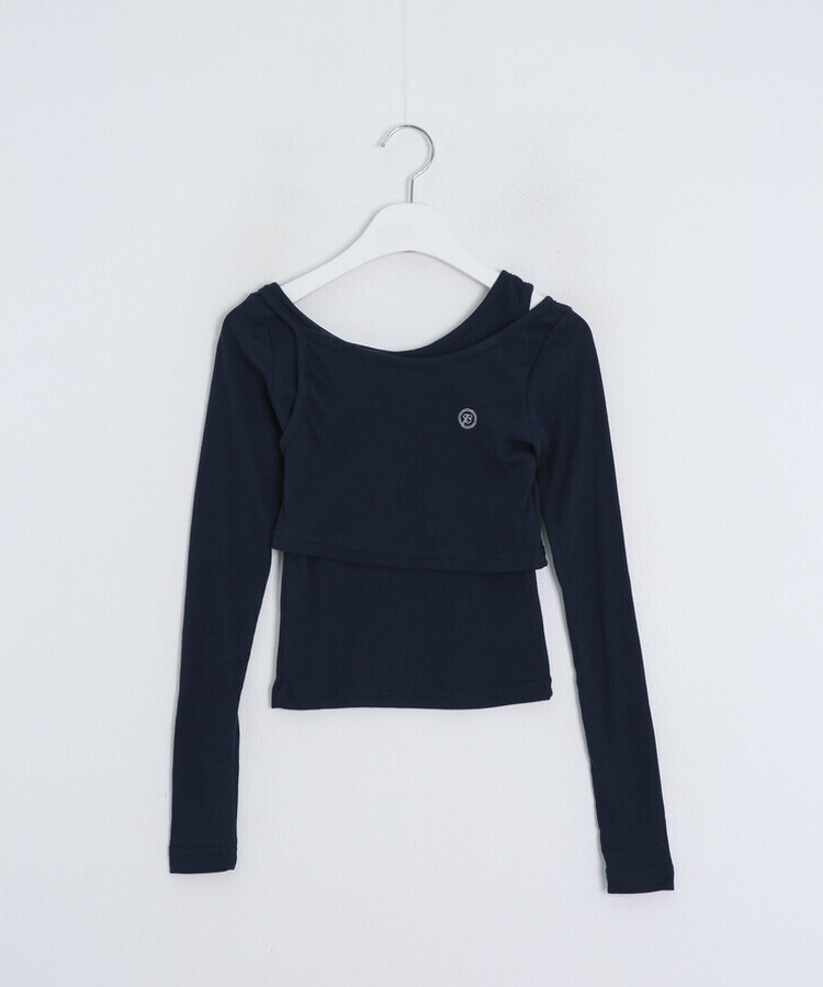 투피스 발레코어 골지T