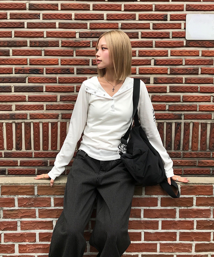 스타 라인 후드 티셔츠 화이트