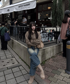 スエードクロップジャケット GREY BROWN