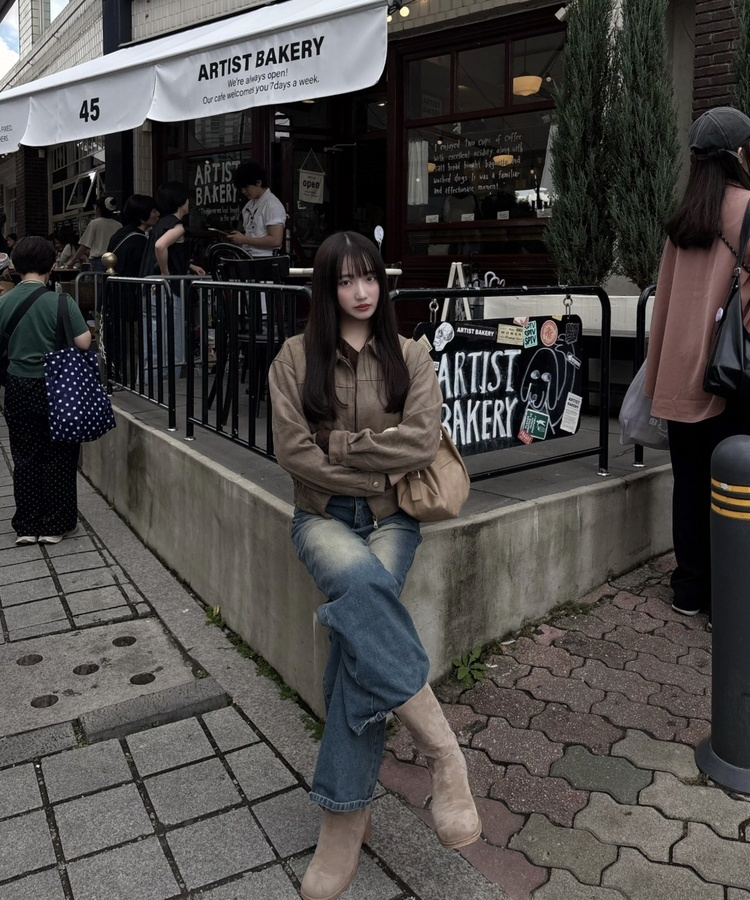 スエードクロップジャケット GREY BROWN