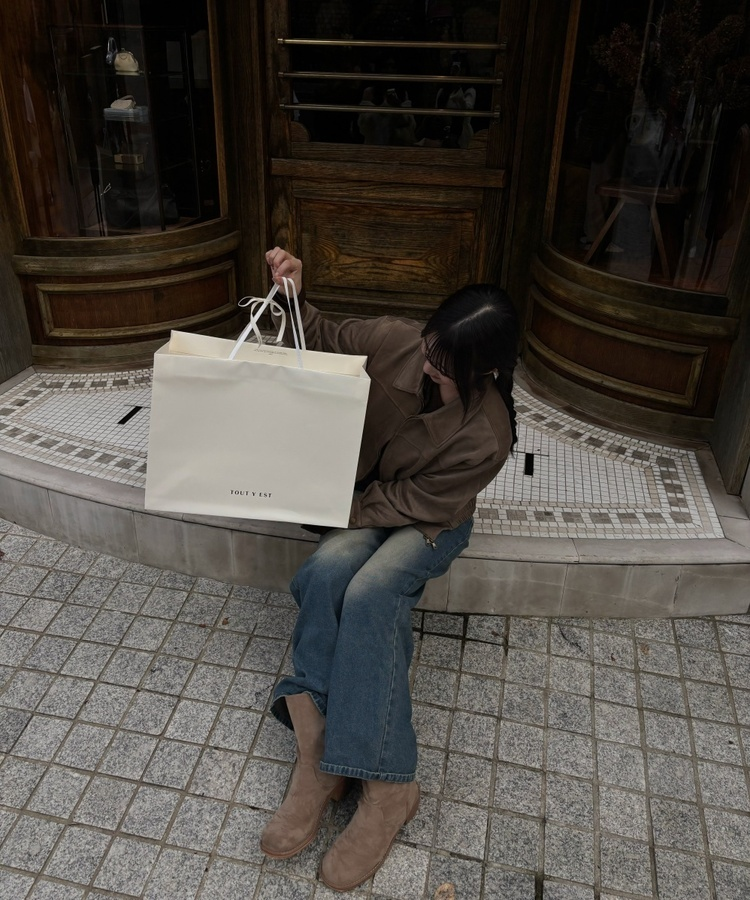 スエードクロップジャケット GREY BROWN