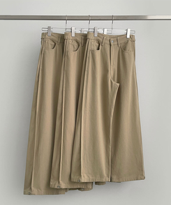 3XL허얇골넓 밑단스냅 절개 핀턱 비조 와이드 벌룬 면팬츠