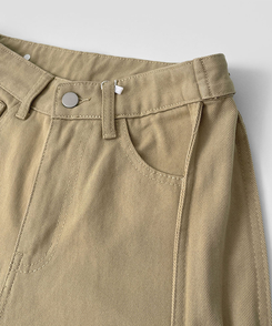 3XL허얇골넓 밑단스냅 절개 핀턱 비조 와이드 벌룬 면팬츠