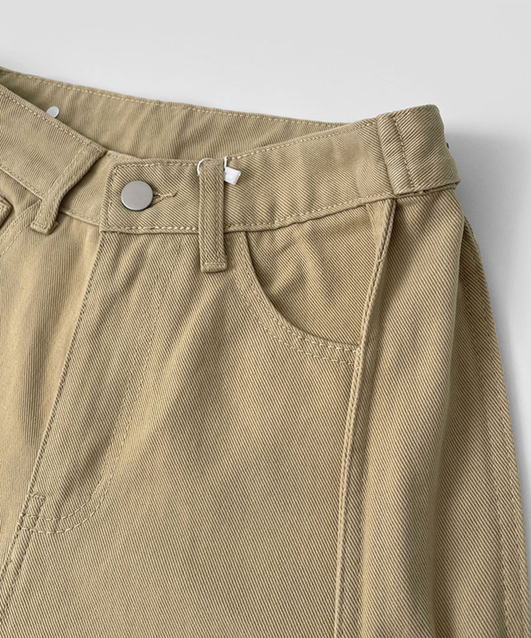 3XL허얇골넓 밑단스냅 절개 핀턱 비조 와이드 벌룬 면팬츠