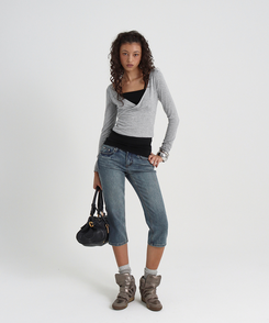 ヴィンテージ9分丈ジーンズ BLUE