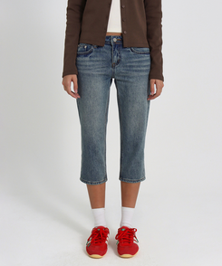 ヴィンテージ9分丈ジーンズ BLUE