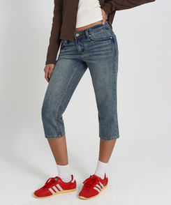 ヴィンテージ9分丈ジーンズ BLUE