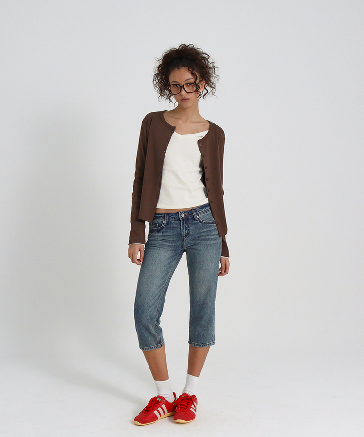 ヴィンテージ9分丈ジーンズ BLUE