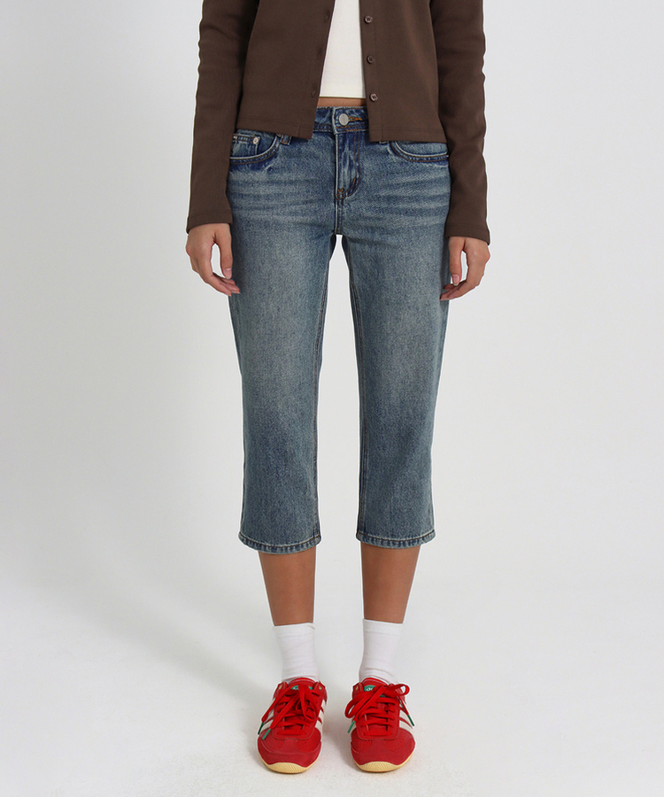 ヴィンテージ9分丈ジーンズ BLUE