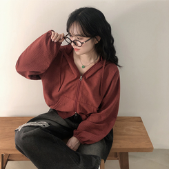 チェックスエードウィンドブレーカー BURGUNDY