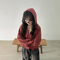 チェックスエードウィンドブレーカー BURGUNDY