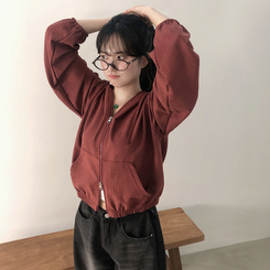 チェックスエードウィンドブレーカー BURGUNDY