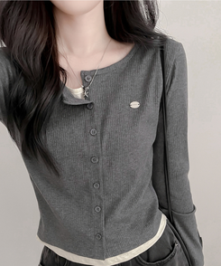 ペンダントレイヤードカーディガン(6color) CHARCOAL