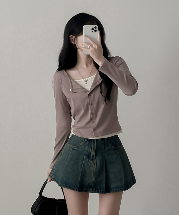 ペンダントレイヤードカーディガン(6color) BEIGE