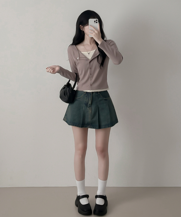 ペンダントレイヤードカーディガン(6color) BEIGE