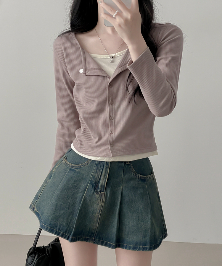 ペンダントレイヤードカーディガン(6color) BEIGE