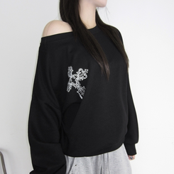 オフルーズフィットトレーナー BLACK