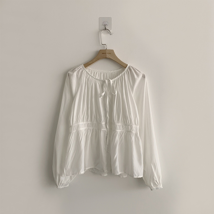 자신있는 추천 실물보장 말라핏 라운드 소매 퍼프 가을 프릴 긴팔 블라우스 루즈핏 여름 상의 하객룩 3color