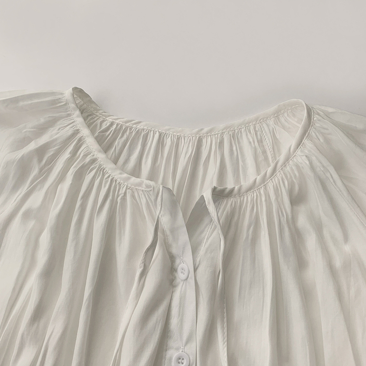 자신있는 추천 실물보장 말라핏 라운드 소매 퍼프 가을 프릴 긴팔 블라우스 루즈핏 여름 상의 하객룩 3color