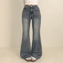 【丈別】ウォッシングセミブーツカットデニムパンツ(5color) VINTAGE LIGHT BLUE