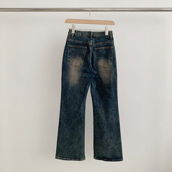 【丈別】ウォッシングセミブーツカットデニムパンツ(5color)