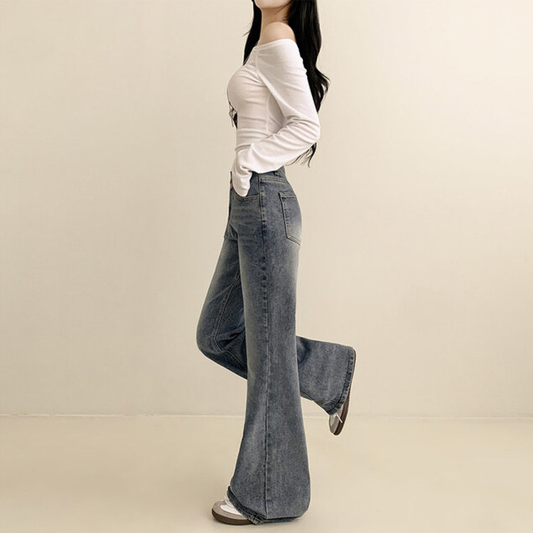 【丈別】ウォッシングセミブーツカットデニムパンツ(5color) VINTAGE LIGHT BLUE