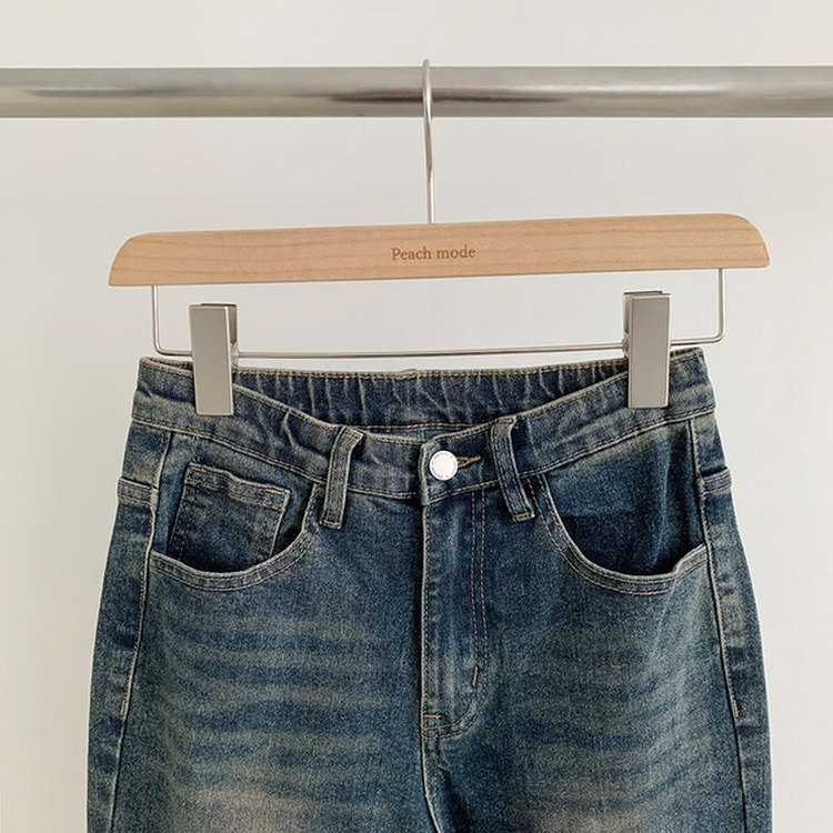 【丈別】ウォッシングセミブーツカットデニムパンツ(5color)