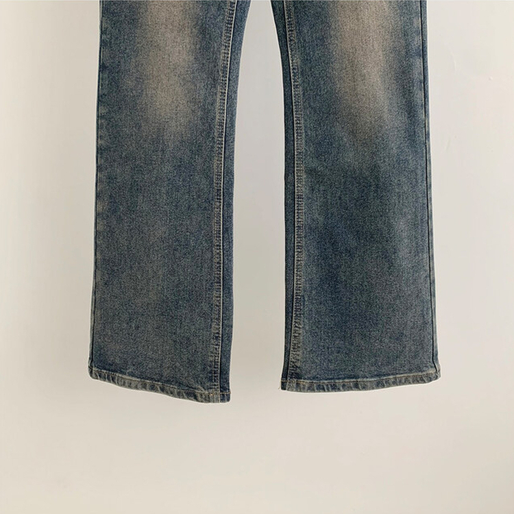 【丈別】ウォッシングセミブーツカットデニムパンツ(5color)