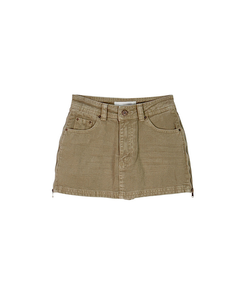 サイドジッパーデニムスカートパンツ