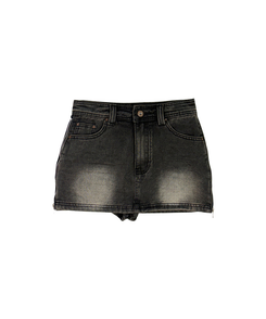 サイドジッパーデニムスカートパンツ