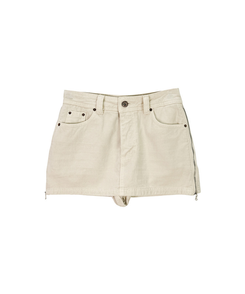 サイドジッパーデニムスカートパンツ