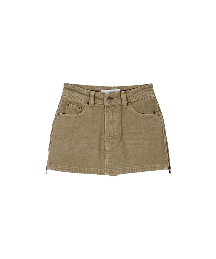 サイドジッパーデニムスカートパンツ