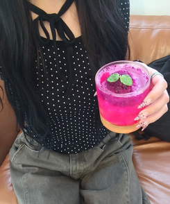 リボンドット長袖Tシャツ BLACK