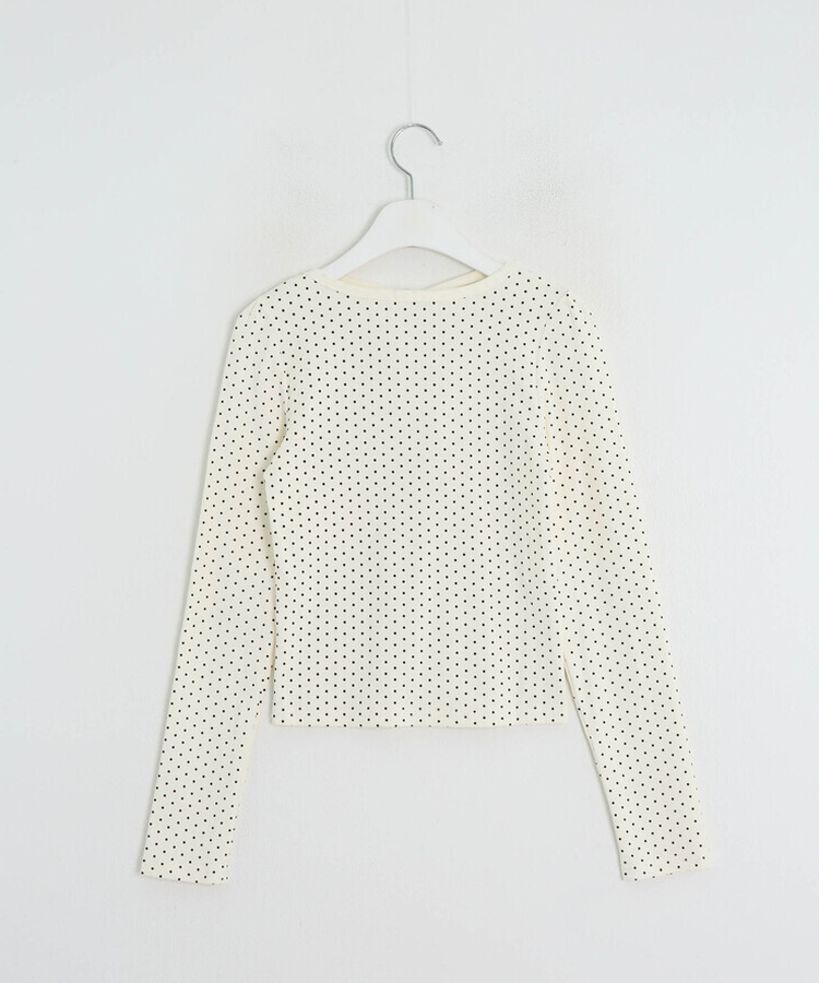 リボンドット長袖Tシャツ