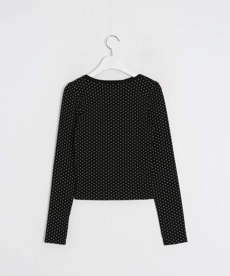 リボンドット長袖Tシャツ