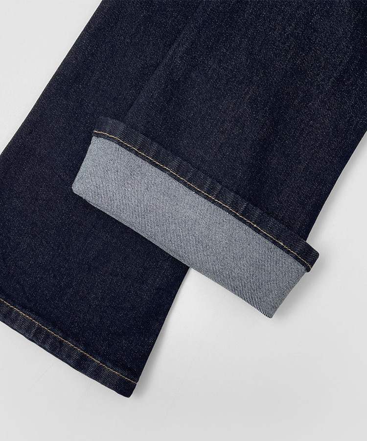 XL생지 쫀쫀 스판 백포켓 포인트 세미 부츠컷 데님 팬츠