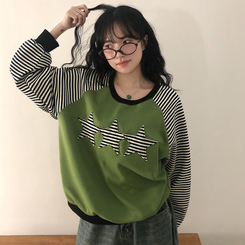 ストライプスターバイカラートレーナー GREEN