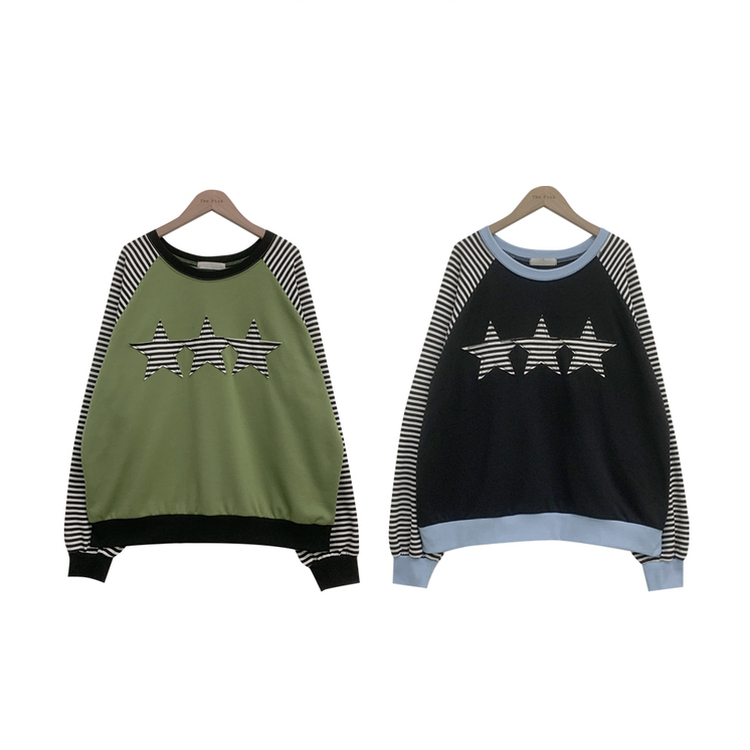 ストライプスターバイカラートレーナー