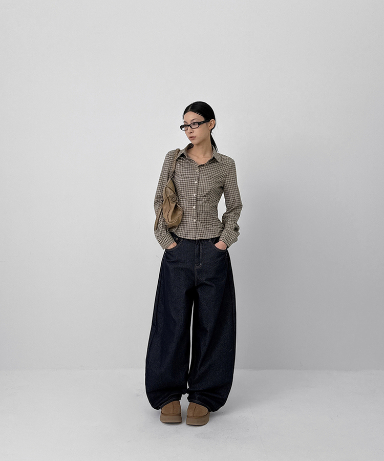 チェックシャツ BEIGE