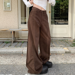 【丈別】スナップスリットジョガーワイドパンツ BROWN