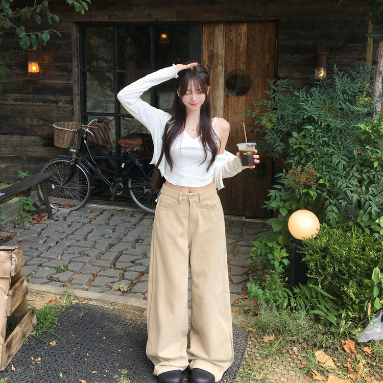 【丈別】スナップスリットジョガーワイドパンツ BEIGE