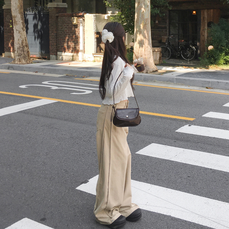 【丈別】スナップスリットジョガーワイドパンツ BEIGE