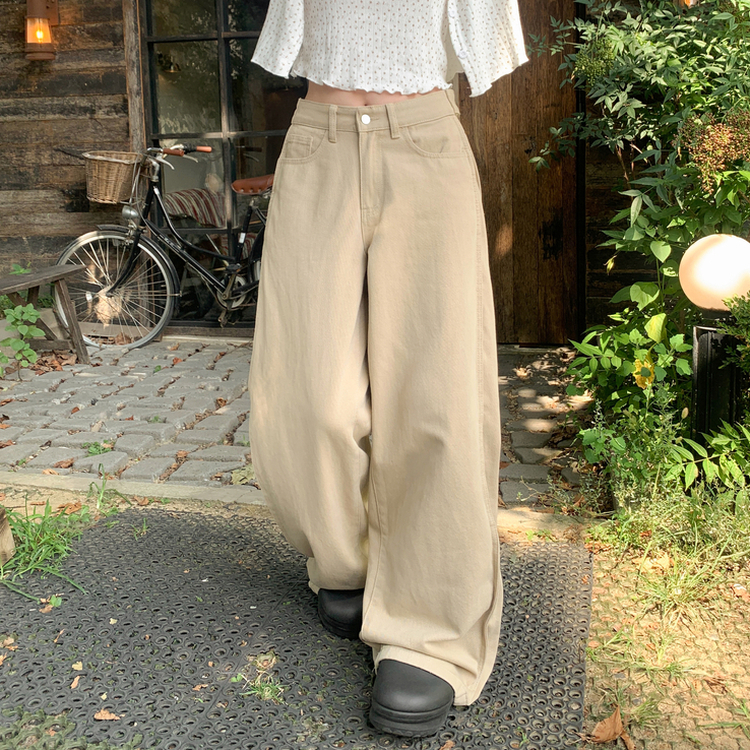 【丈別】スナップスリットジョガーワイドパンツ BEIGE