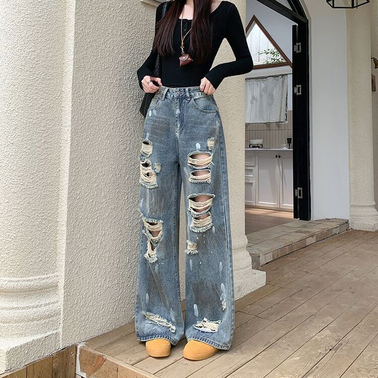 ディストロイドジーンズ デニム パンツ BLUE