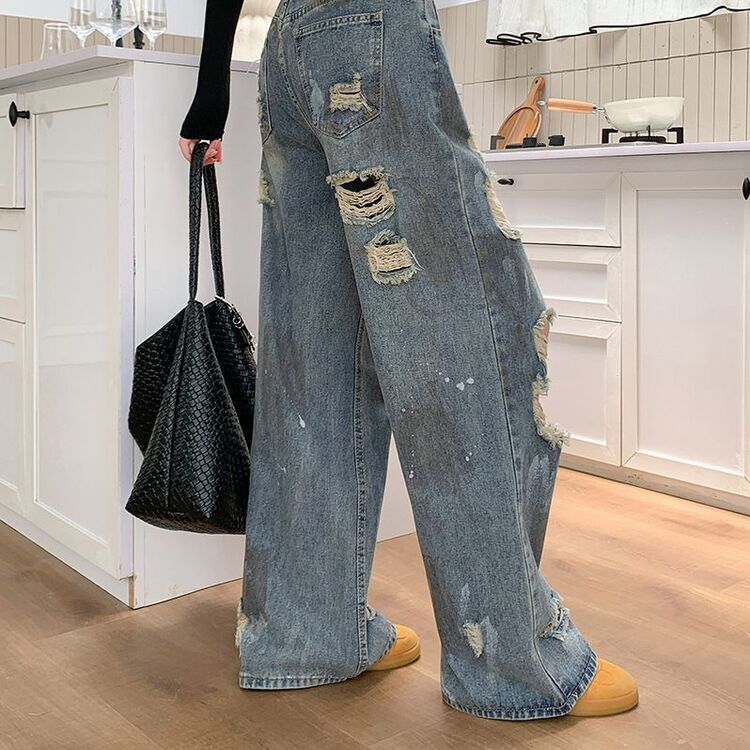 ディストロイドジーンズ デニム パンツ BLUE