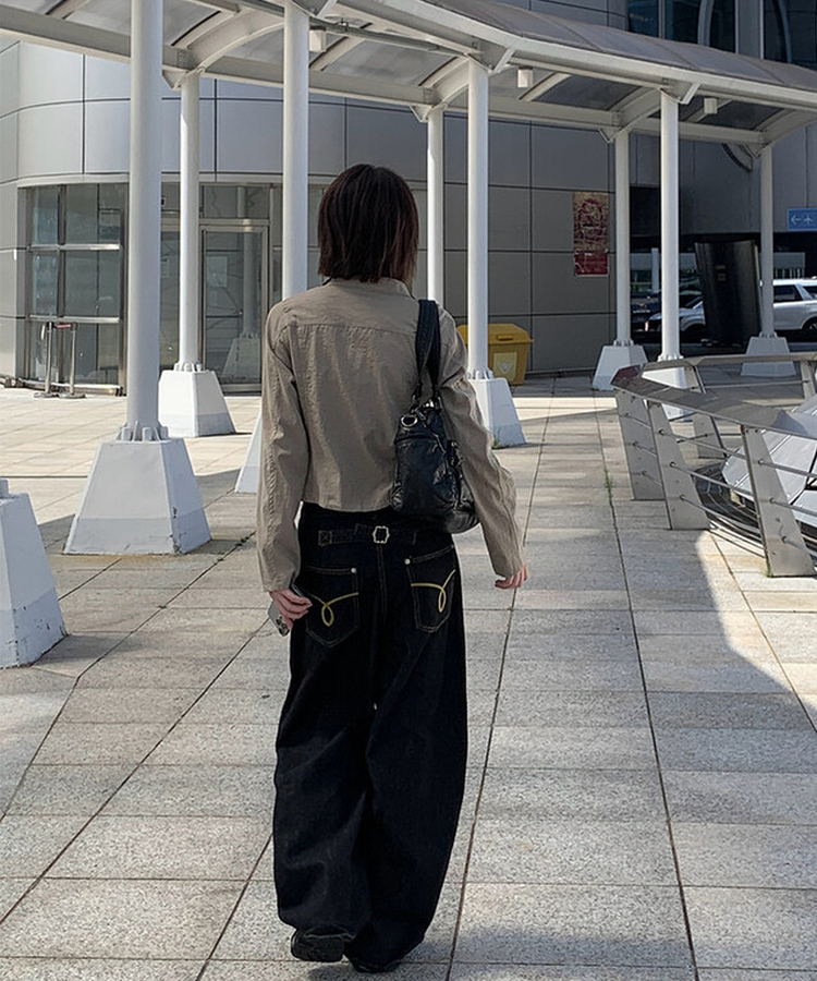 ミリタリーセミクロップジャケット KHAKI