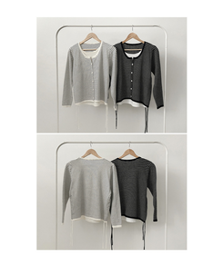 ストライプニットカーディガン