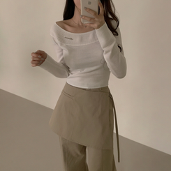 オフショルダーニット(5color) IVORY