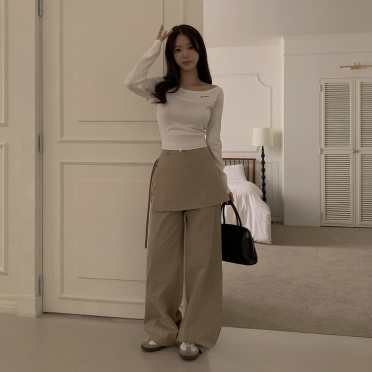 オフショルダーニット(5color) IVORY